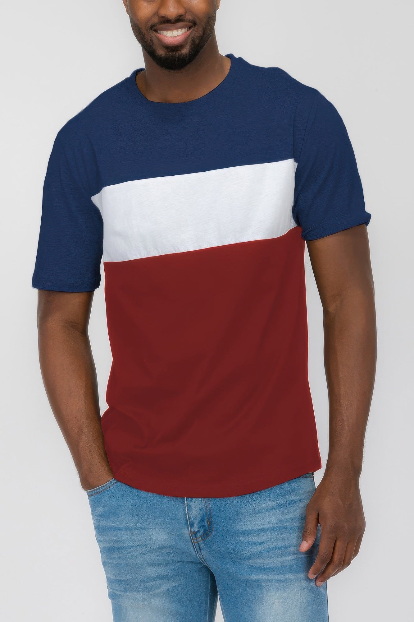 Mens Color Block Short Sleeve Tshirt