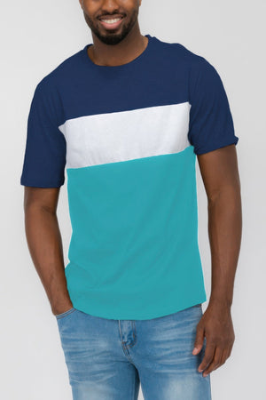 Mens Color Block Short Sleeve Tshirt