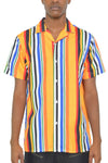 Mens Striped Button Down Shirt Print